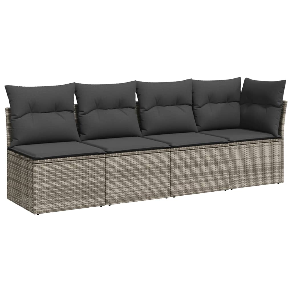 Set Divani da Giardino 7 pz con Cuscini Grigio in Polyrattan 3266610