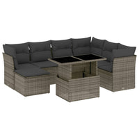 Set Divano da Giardino 8 pz con Cuscini Grigio in Polyrattan 3266760