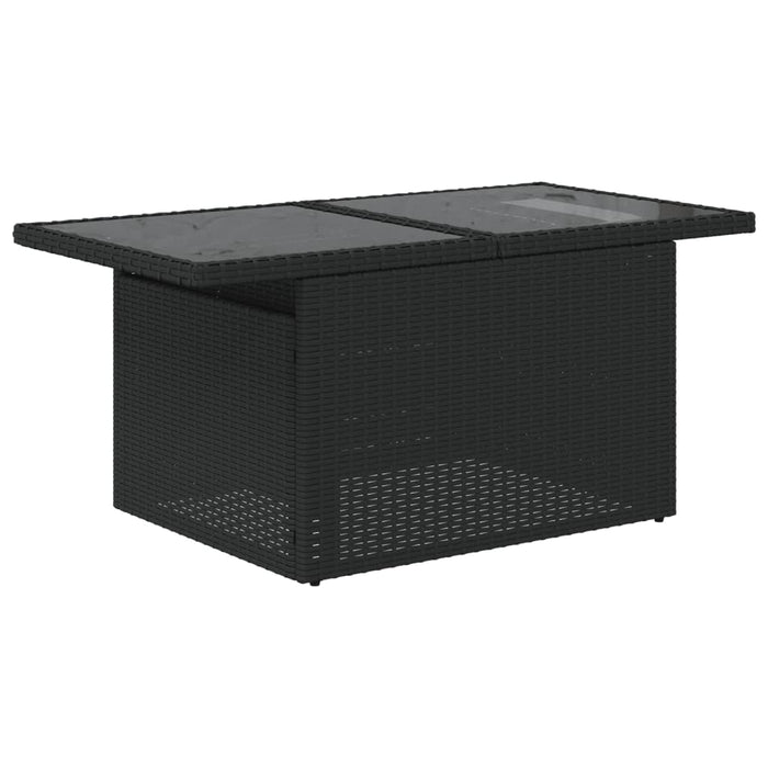 Set Divani da Giardino 10pz con Cuscini in Polyrattan Nero 3266816