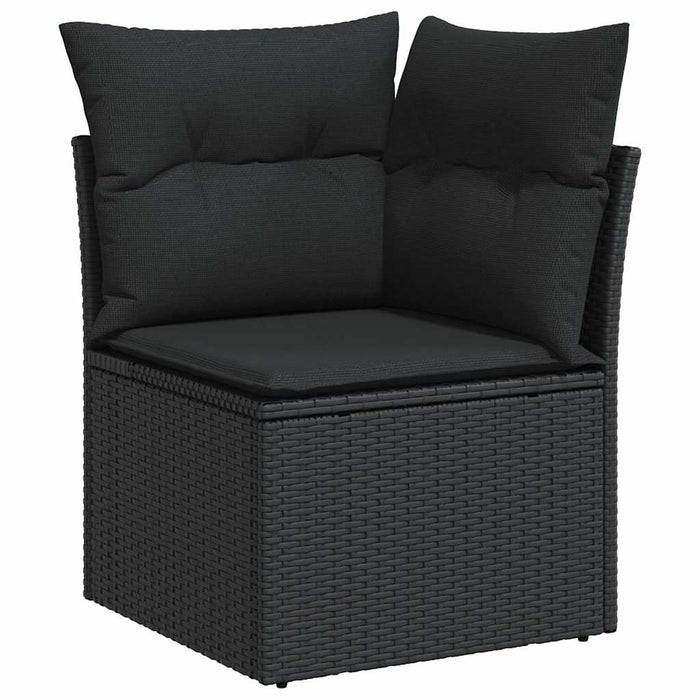 Set Divani da Giardino 11 pz con Cuscini in Polyrattan Nero 3266875