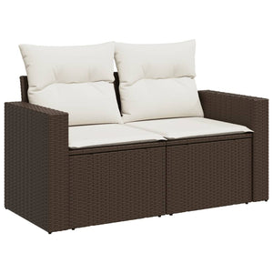 Set Divano da Giardino 5 pz con Cuscini Marrone in Polyrattan 3267103