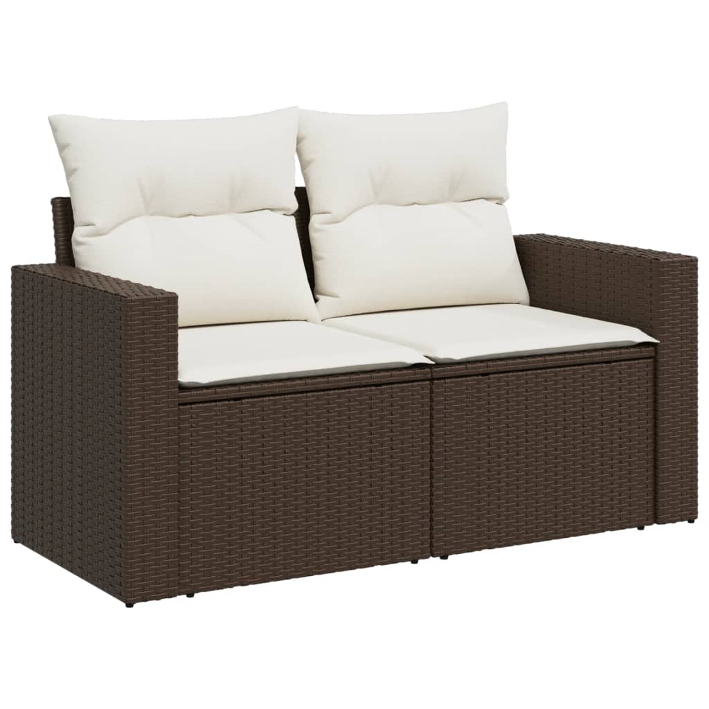 Set Divani da Giardino 7 pz con Cuscini Marrone in Polyrattan 3267133