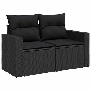 Set Divani da Giardino 5 pz con Cuscini in Polyrattan Nero 3267245