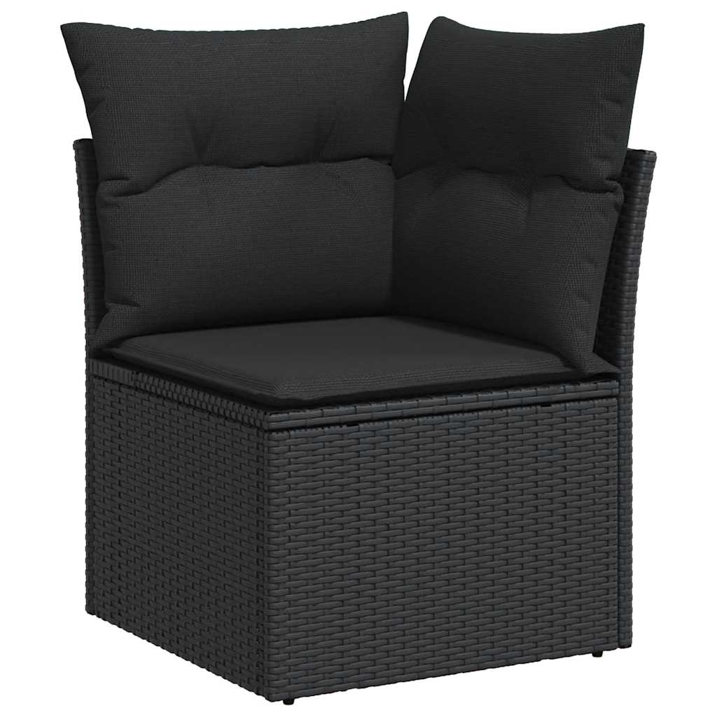 Set Divano da Giardino 6 pz con Cuscini Nero in Polyrattan 3267265