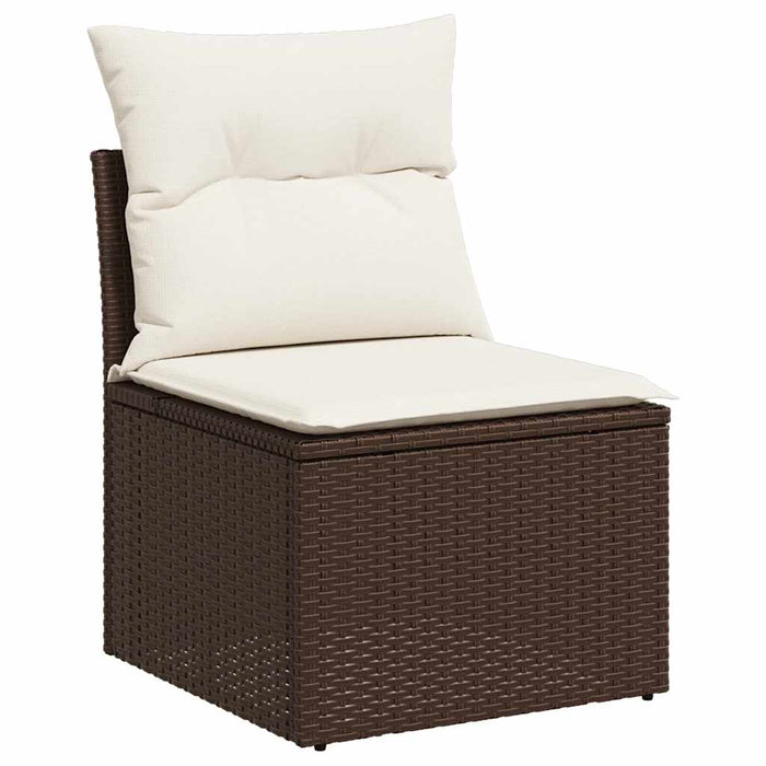 Set Divano da Giardino 6 pz con Cuscini Marrone in Polyrattan 3267273