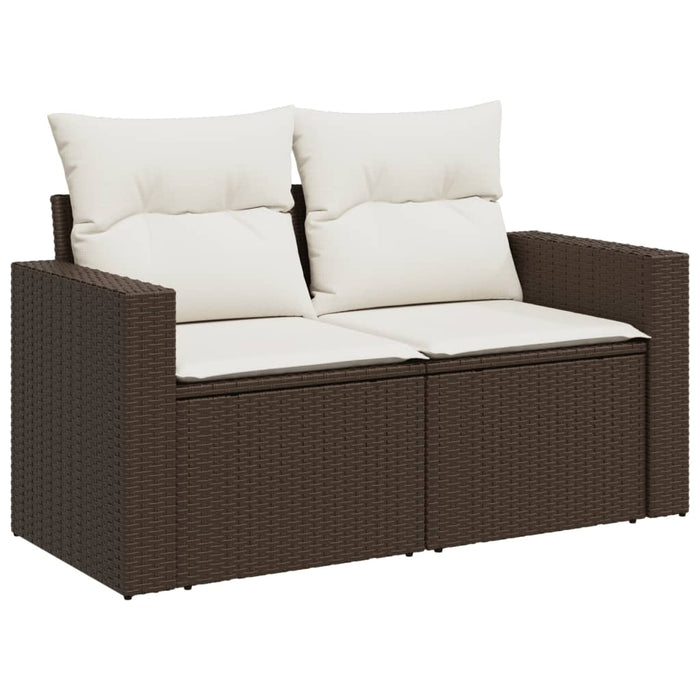 Set Divano da Giardino 6 pz con Cuscini Marrone in Polyrattan 3267283