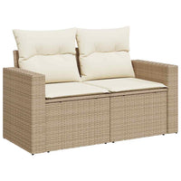 Set Divani da Giardino 7 pz con Cuscini Beige in Polyrattan 3267288