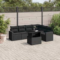 Set Divani da Giardino con Cuscini 7pz Nero Polyrattan 3267295