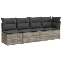 Set Divani da Giardino 7 pz con Cuscini Grigio in Polyrattan 3267300