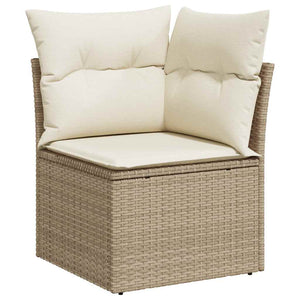 Set Divani da Giardino 7 pz con Cuscini Beige in Polyrattan 3267308