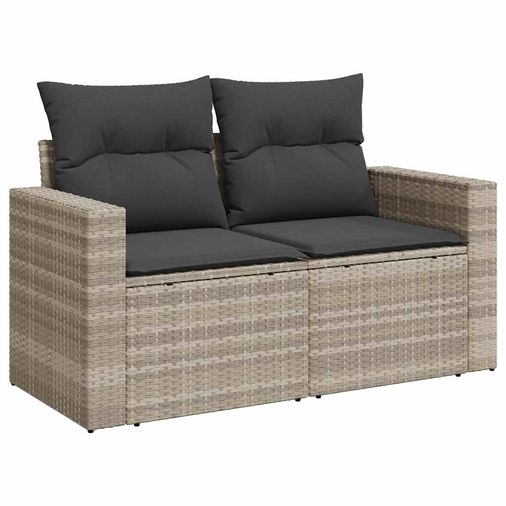 Set Divani da Giardino 7pz con Cuscini Grigio Chiaro Polyrattan 3267312