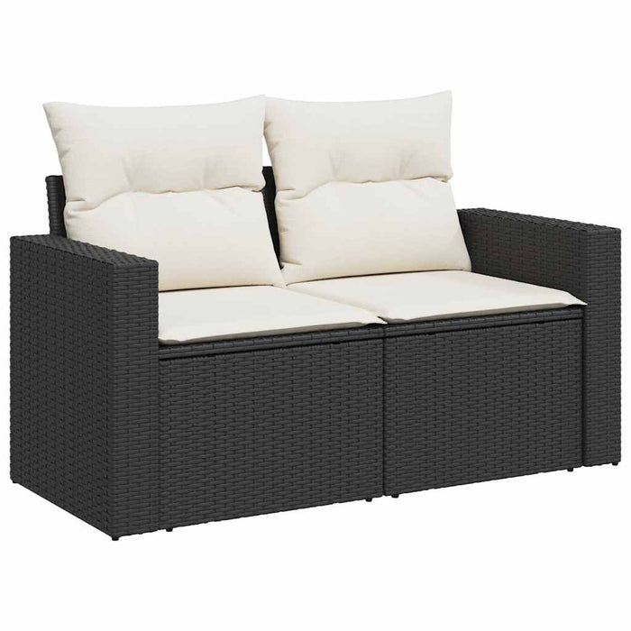 Set Divani da Giardino con Cuscini 7pz Nero Polyrattan 3267416