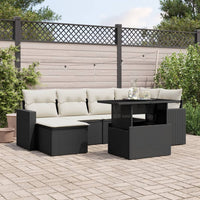 Set Divani da Giardino con Cuscini 7pz Nero Polyrattan 3267416