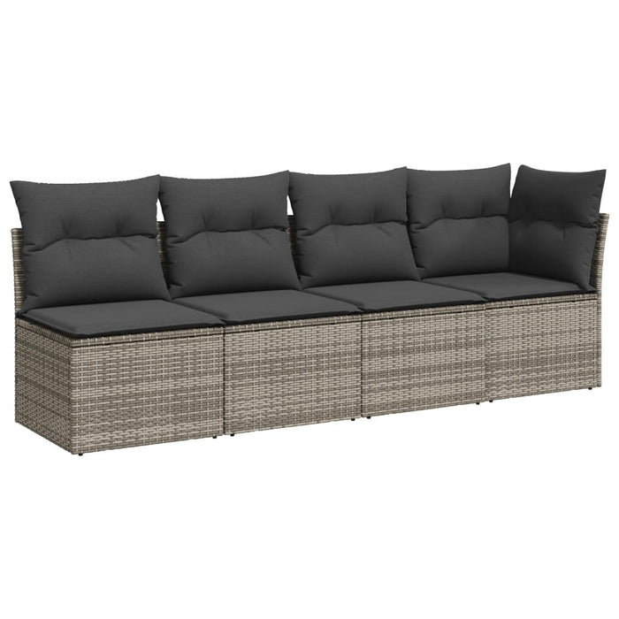 Set Divano da Giardino 8 pz con Cuscini Grigio in Polyrattan 3267430