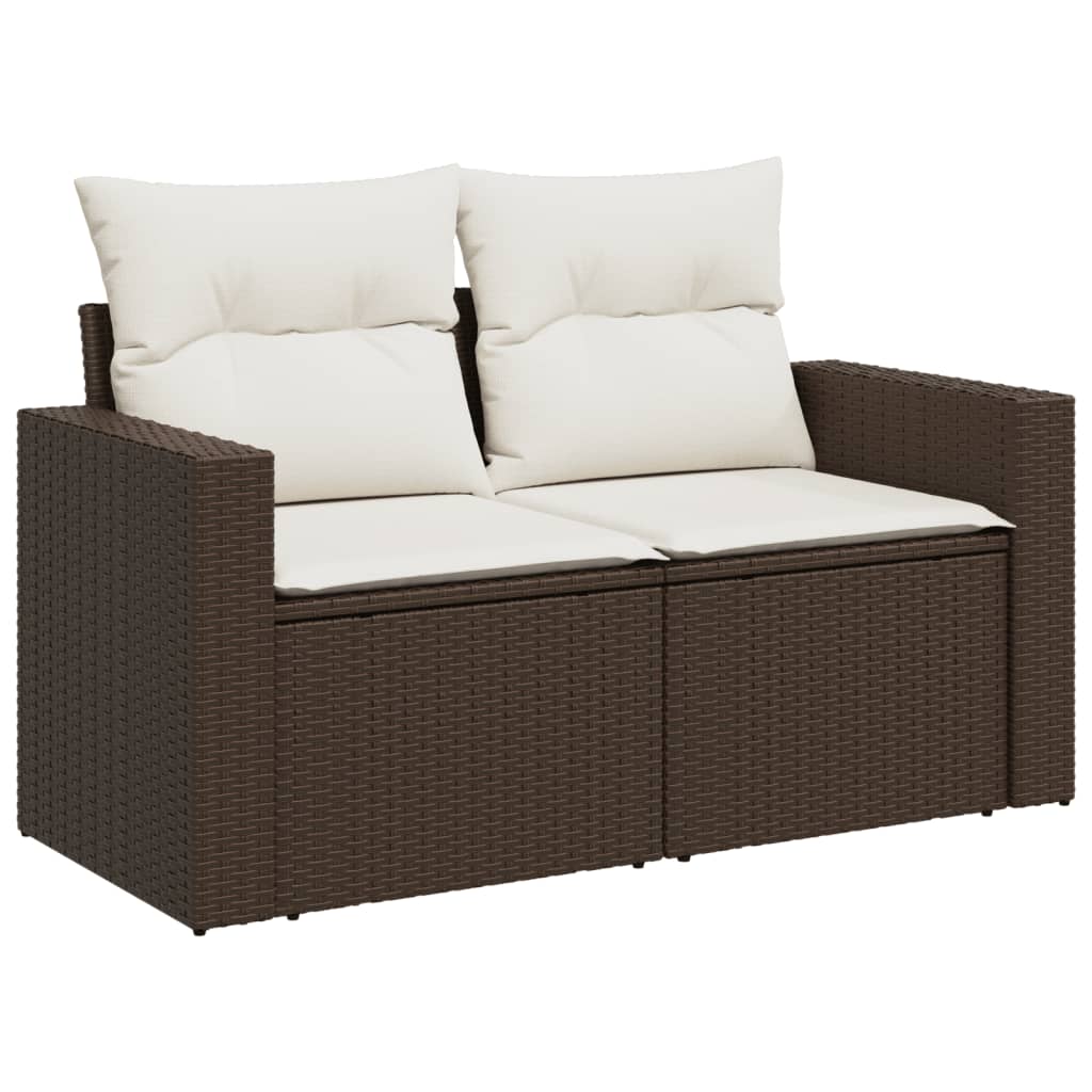 Set Divani da Giardino 8 pz con Cuscini Marrone in Polyrattan 3267433