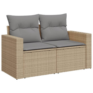 Set Divano da Giardino 8 pz con Cuscini Beige in Polyrattan 3267439