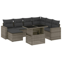 Set Divano da Giardino 8 pz con Cuscini Grigio in Polyrattan 3267440