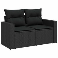 Set Divani da Giardino 11 pz con Cuscini in Polyrattan Nero 3267515