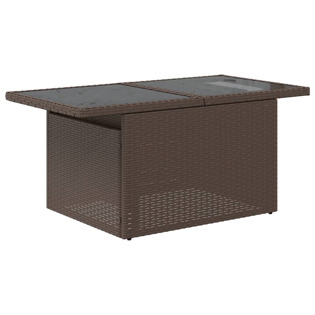 Set Divani da Giardino 11 pz con Cuscini Polyrattan Marrone 3267543