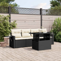 Set Divani da Giardino 5 pz con Cuscini in Polyrattan Nero 3267726