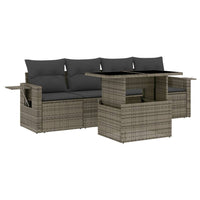 Set Divano da Giardino 5 pz con Cuscini Grigio in Polyrattan 3267730