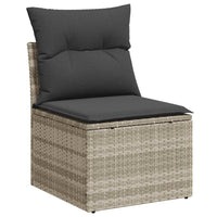 Set Divani da Giardino 7pz con Cuscini Grigio Chiaro Polyrattan 3267762