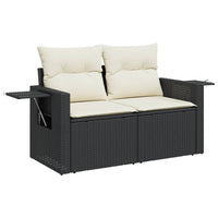 Set Divano da Giardino 6 pz con Cuscini Nero in Polyrattan 3267866