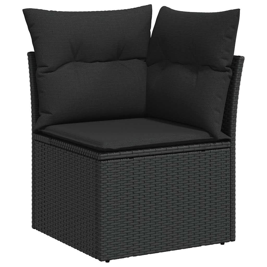 Set Divani da Giardino 5 pz con Cuscini in Polyrattan Nero 3267875