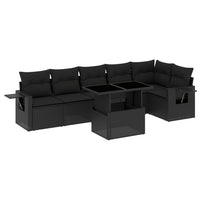 Set Divani da Giardino con Cuscini 7pz Nero Polyrattan 3267915