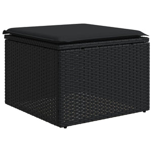 Set Divani da Giardino con Cuscini 7pz Nero Polyrattan 3268045