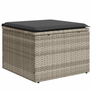 Set Divani da Giardino 7pz con Cuscini Grigio Chiaro Polyrattan 3268052