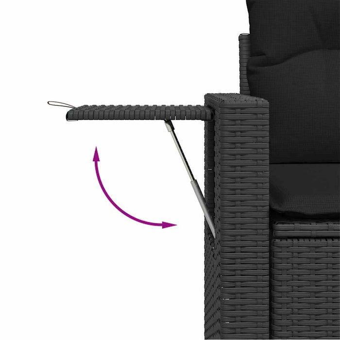 Set Divani da Giardino con Cuscini 8 pz Nero in Polyrattan 3268055