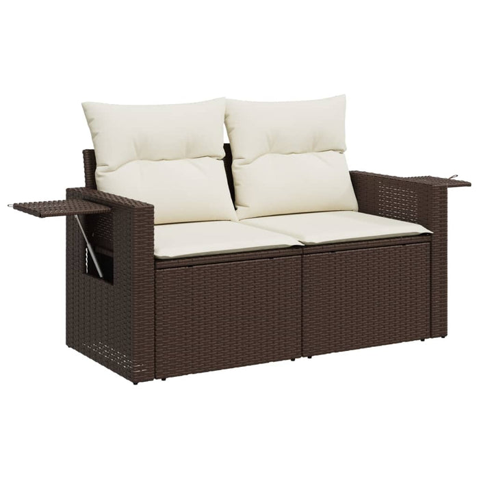 Set Divani da Giardino 8 pz con Cuscini Marrone in Polyrattan 3268073