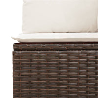 Set Divani da Giardino 11 pz con Cuscini Polyrattan Marrone 3268153