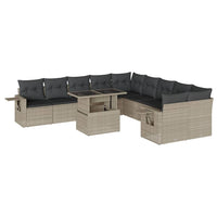 Set Divani da Giardino 11 pz con Cuscini in Polyrattan Grigio 3268172