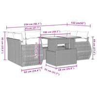 Set Divani da Giardino con Cuscini 7pz Nero Polyrattan 3268385