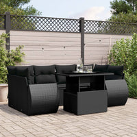 Set Divani da Giardino con Cuscini 7pz Nero Polyrattan 3268385