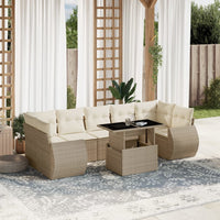 Set Divano da Giardino 8 pz con Cuscini Beige in Polyrattan 3268408