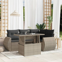 Set Divano da Giardino 5pz con Cuscini Grigio Chiaro Polyrattan 3268512