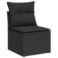 Set Divano da Giardino 6 pz con Cuscini Nero in Polyrattan 3268515