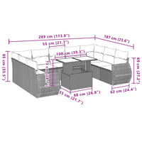 Set Divano da Giardino 10 pz con Cuscini Beige in Polyrattan 3268739