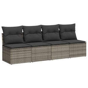 Set Divano da Giardino 10 pz con Cuscini Grigio in Polyrattan 3268770