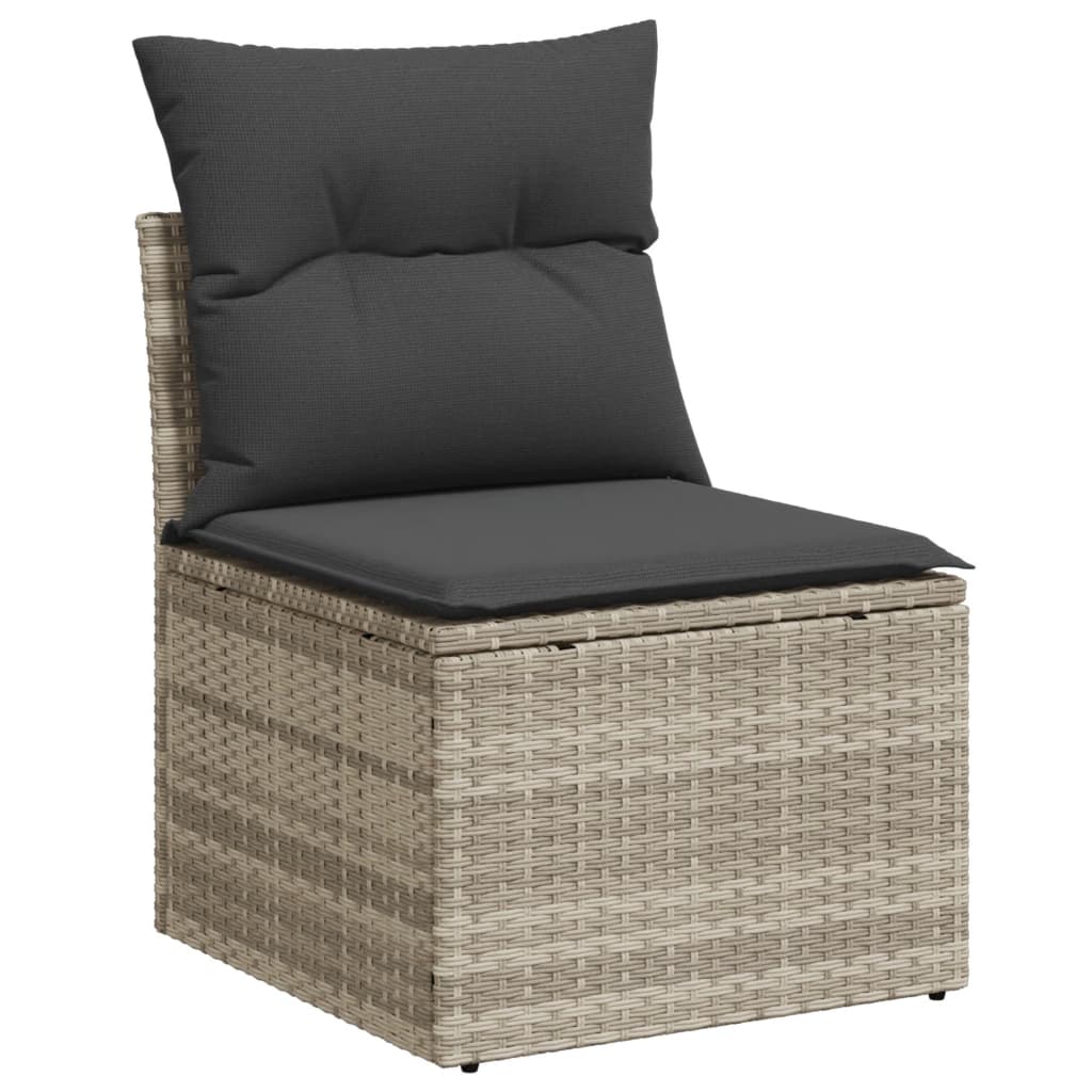 Set Divani da Giardino 11 pz con Cuscini in Polyrattan Grigio 3268802