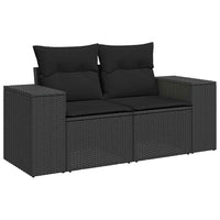 Set Divano da Giardino 6 pz con Cuscini Nero in Polyrattan 3269145