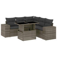 Set Divano da Giardino 6 pz con Cuscini Grigio in Polyrattan 3269160