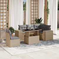 Set Divano da Giardino 6 pz con Cuscini Beige in Polyrattan 3269169