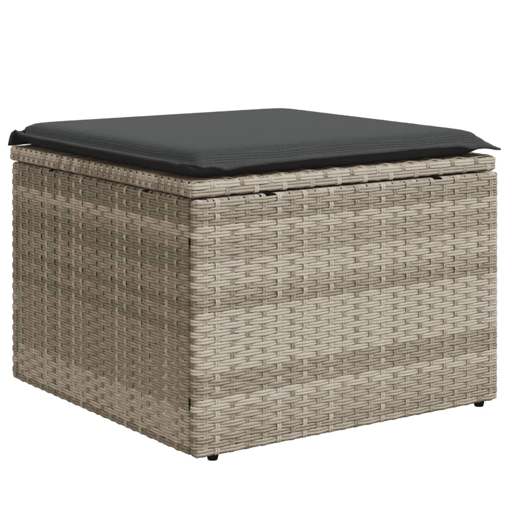 Set Divano da Giardino 9pz con Cuscini Grigio Chiaro Polyrattan 3269362