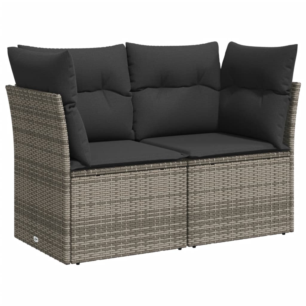 Set Divano da Giardino 10 pz con Cuscini Grigio in Polyrattan 3269370