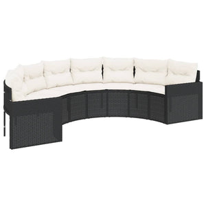 Set Divani da Giardino Semicircolare 2 pz in Polyrattan Nero 3262061