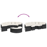 Set Divani da Giardino Semicircolare 2 pz in Polyrattan Nero 3262061